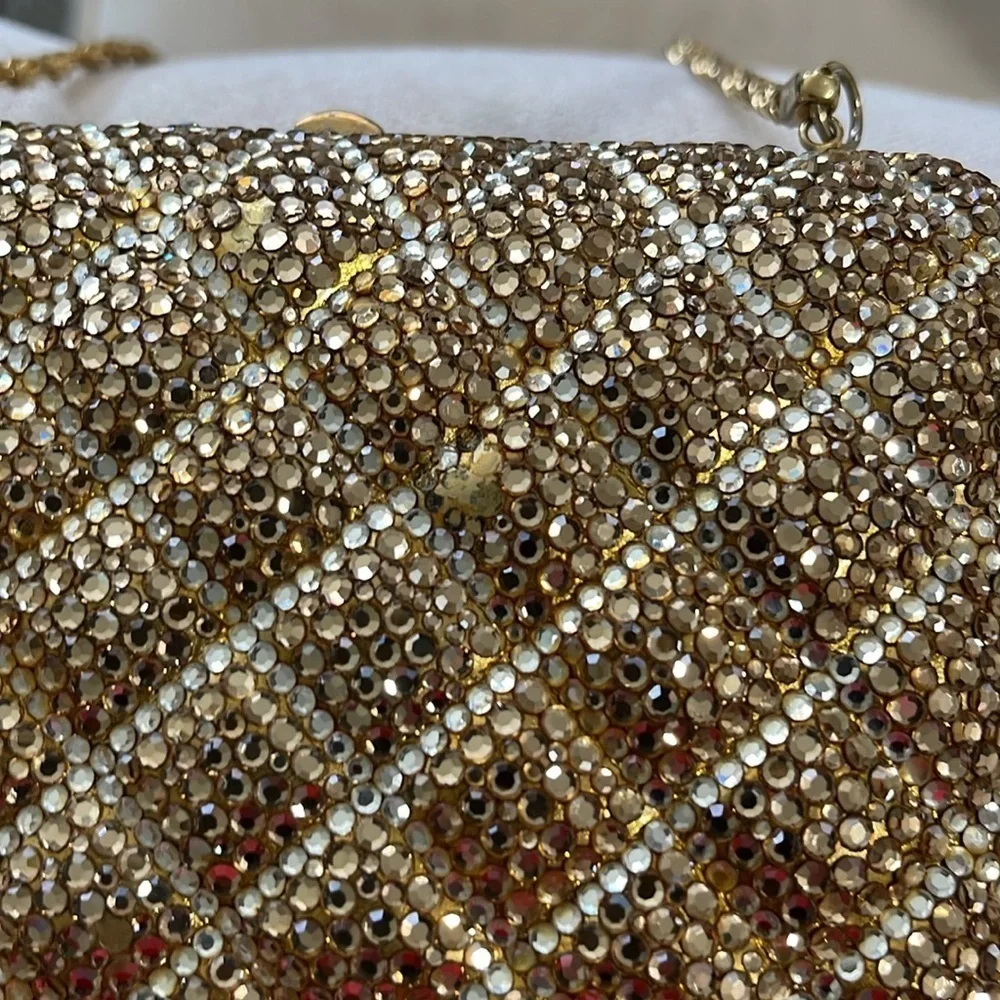Elegant delill Italy Gold Crystal Evening Clutch- beautiful bag missing stones
